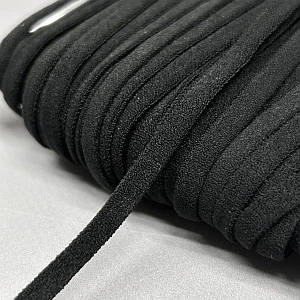 Резинка для бретель плоска 5 мм - чорна матова