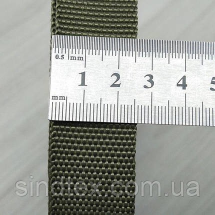 Стропа м'яка сумкова-ремінна, 2,5 см (моток 50 ярдів. Хакі), фото 4