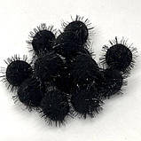 Помпони люрекс 3 см, 25 од/упаковка чорні, фото 2
