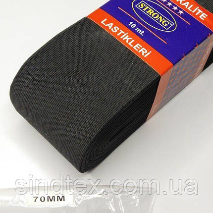 Резинка для одягу широка Strong 7 см чорна, фото 3