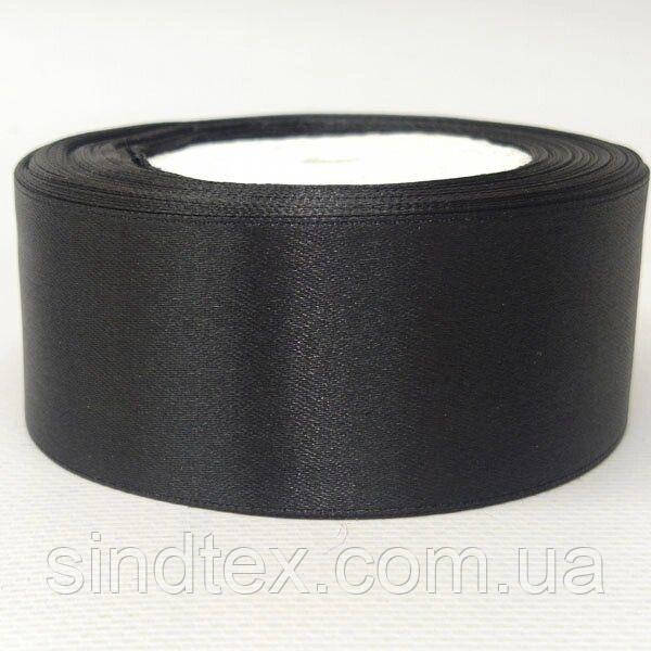 Чорна Стрічка атласна 4 см (23 м) "Sindtex" (АЛ4-002)