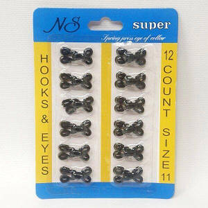 Чорний гачок # 11, покритий тканиною для одягу, шиття