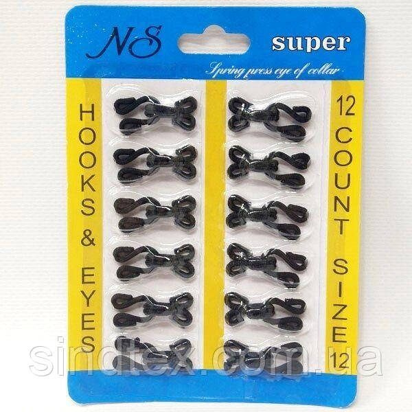 Чорний гачок # 12, покритий тканиною для одягу, шиття