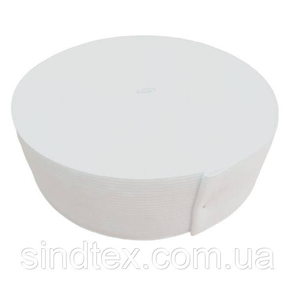 Широка білизняна резинка для одягу Sindtex білий 5 см х 22,5 м