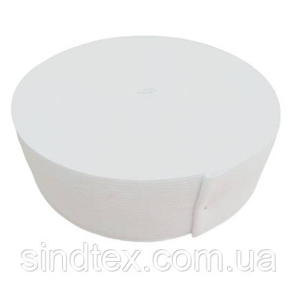 Широка білизняна резинка для одягу Sindtex білий 5 см х 22,5 м, фото 1
