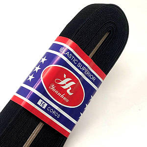 Широка китайська резинка для одягу 2см х 8,5м Чорна