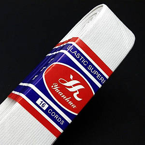 Широка китайська резинка для одягу 4см х 8,5м Біла