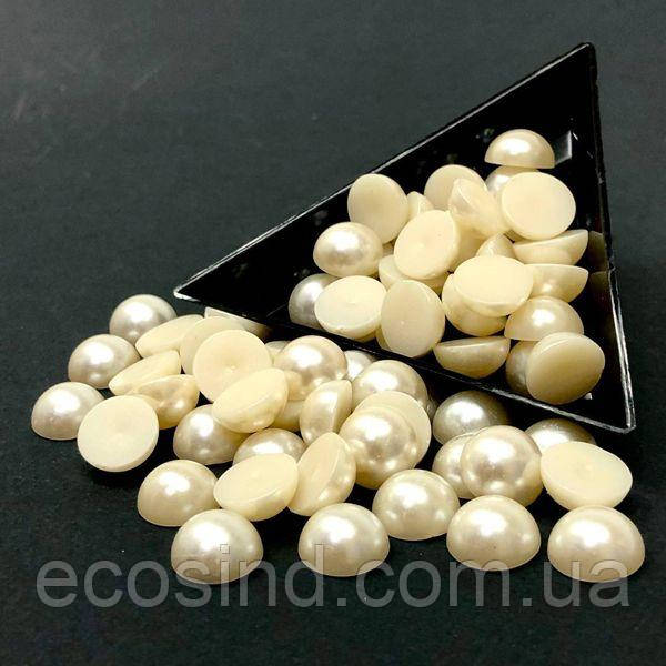 Напівбусини перламутрові 10 мм, 10 гр/уп колір - бежевий, фото 1
