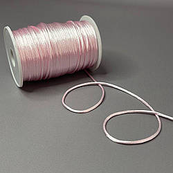 Шнур корсетний (сатиновий, шовковий) 2мм - світло рожевий