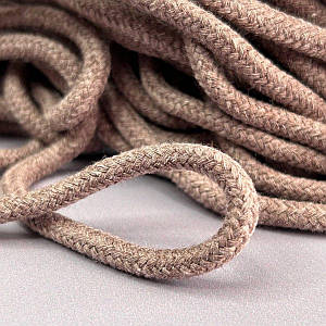 Шнур бавовняний плетений із сердечником 5 мм - кавовий