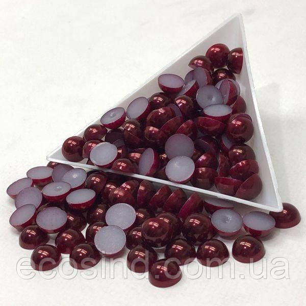 Напівбусини перламутрові 8мм, 10 гр/уп - колір бордовий #Z2, фото 1