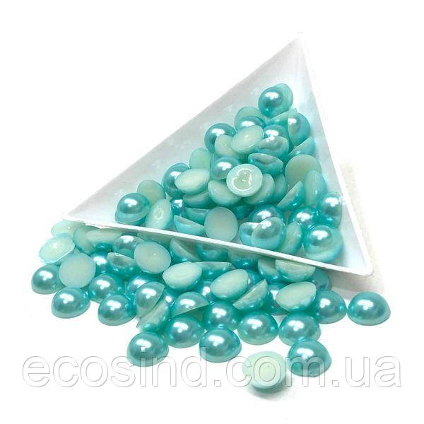 Напівбусини перламутрові 8мм, 10 гр/уп - колір блакитний #55, фото 1