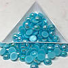 Напівбусини перламутрові 8мм, 10 гр/уп - колір блакитний #А3 з покриттям АВ, фото 2