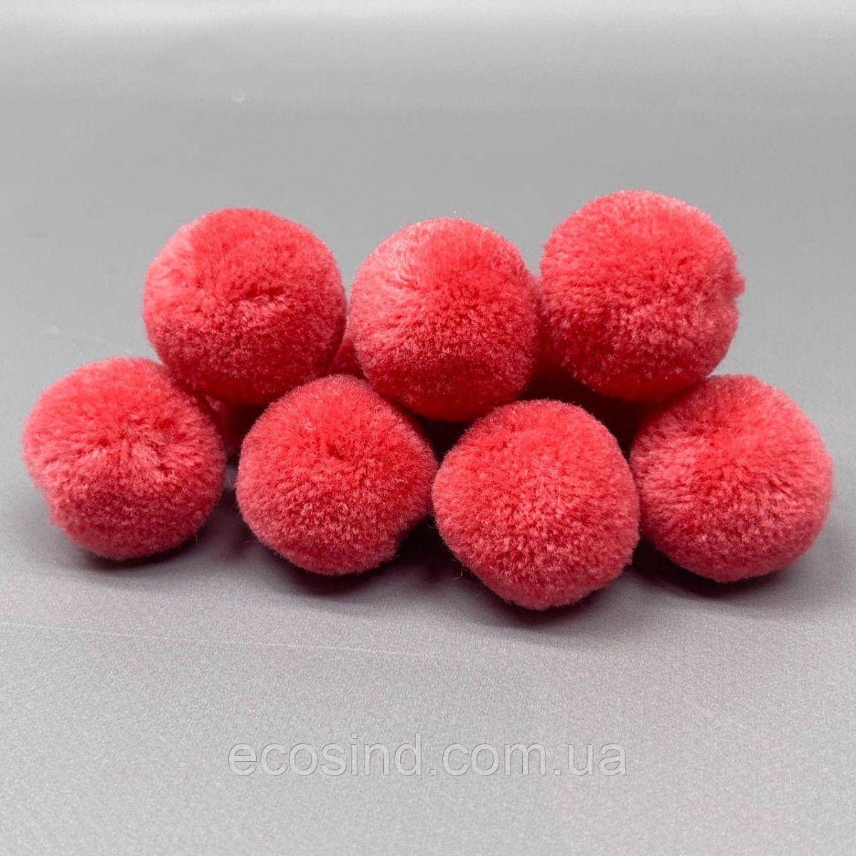 Помпон велюровий 3 см - кораловий, фото 1