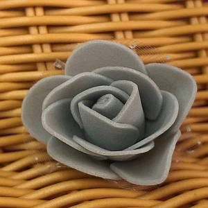 Троянда з фатином латексна (фоаміран), бутон 3 см - сірий