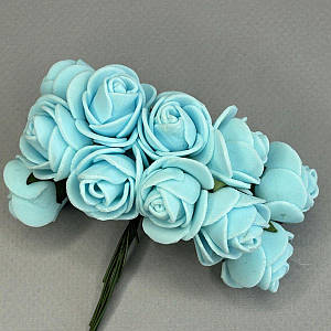 Трояндочки з фоамірану (12шт) колір - Блакитний
