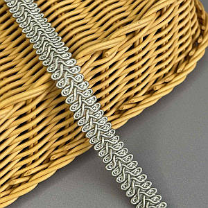 Тасьма косичка "Шубна" 1,5 см - сталева