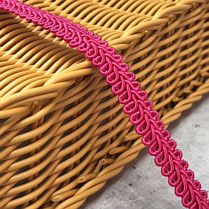 Тасьма косичка "Шубна" 1,5 см - малинова