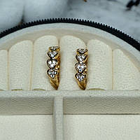 Сережки Xuping Jewelry Сердечки з білим цирконом з медичного сплаву 16х5 мм XC-2321