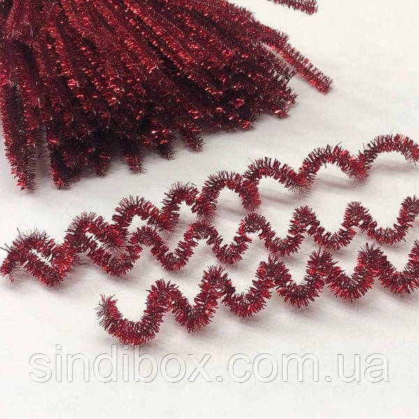 Синельний дріт люрекс - червона, фото 1