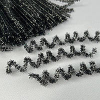 Синельний дріт люрекс - Чорний зі сріблом