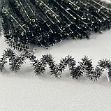 Синельний дріт люрекс - Чорний зі сріблом, фото 2