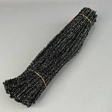 Синельний дріт люрекс - Чорний зі сріблом, фото 3