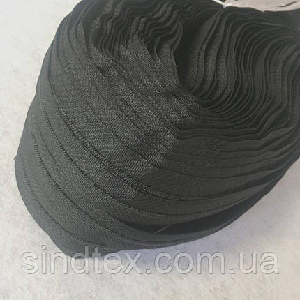 Рулонна блискавка типу "спіраль" T-3 (200 м.), Чорний, фото 2