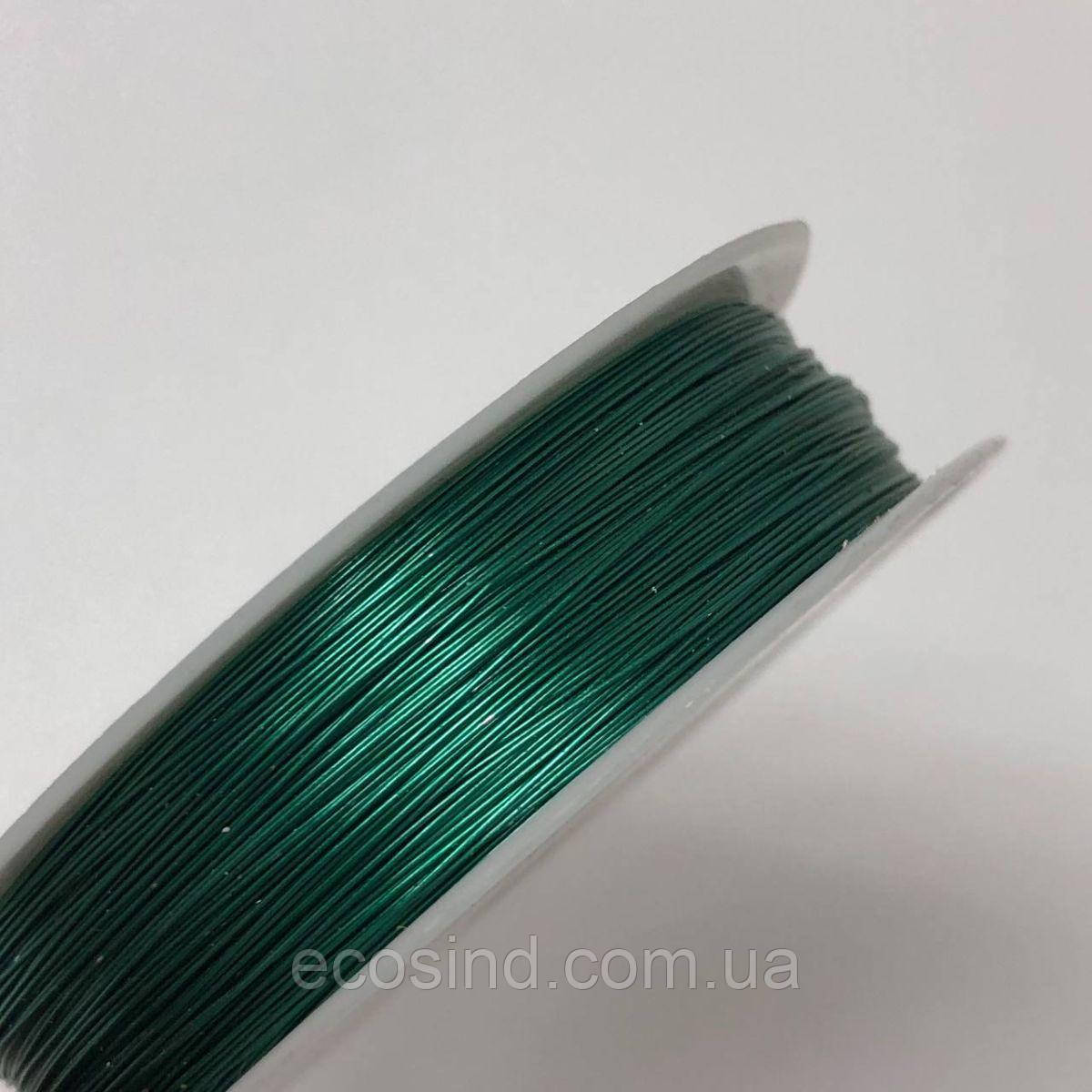 Дріт 0,3мм Намотування 50 ярдів (46 метрів), колір - зелений, фото 1