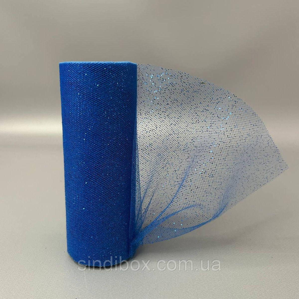 Фатин у рулоні з напиленням - 15см, моток 9м - електрик, фото 1