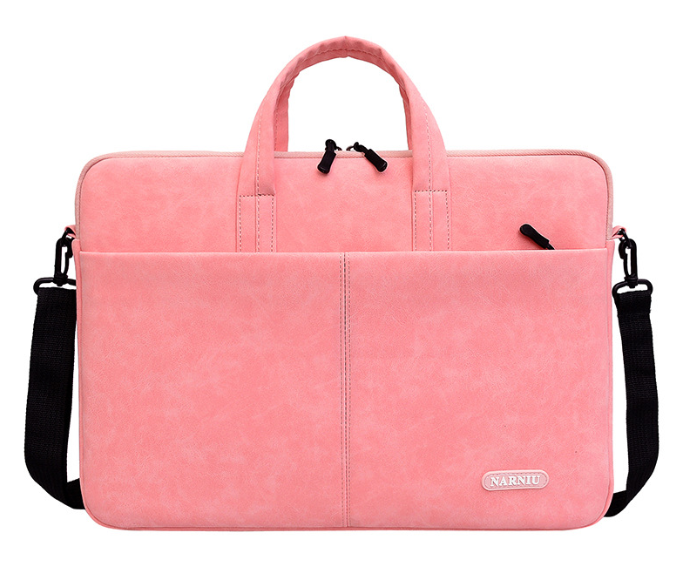 Сумка для ноутбука рожева 15.6" Narniu жіночий портфель поліуретановий вологозахисний під ноутбук 15 дюймів рожевий, фото 1