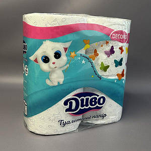 Папір туалетний Диво Decoro двошаровий, без аромату, в упаковці 4 рулони