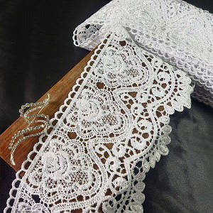 (1 метр) Мереживо макраме Sindtex 14 см колір - білий (41M-LY018-0278-1)