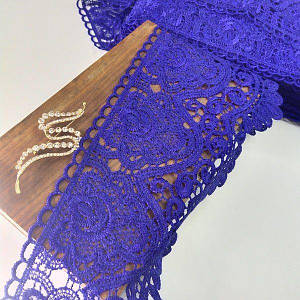 (1 метр) Мереживо макраме Sindtex 14 см колір - синій електрик (41M-LY018-0278-3)