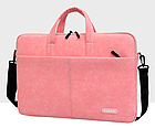 Сумка для ноутбука рожева 15.6" Narniu жіночий портфель поліуретановий вологозахисний під ноутбук 15 дюймів рожевий, фото 2