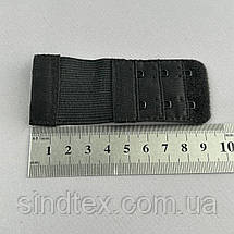 Подовжувач для бюстгальтера на 2 гачки, чорний 3,8х9,5 см, фото 4