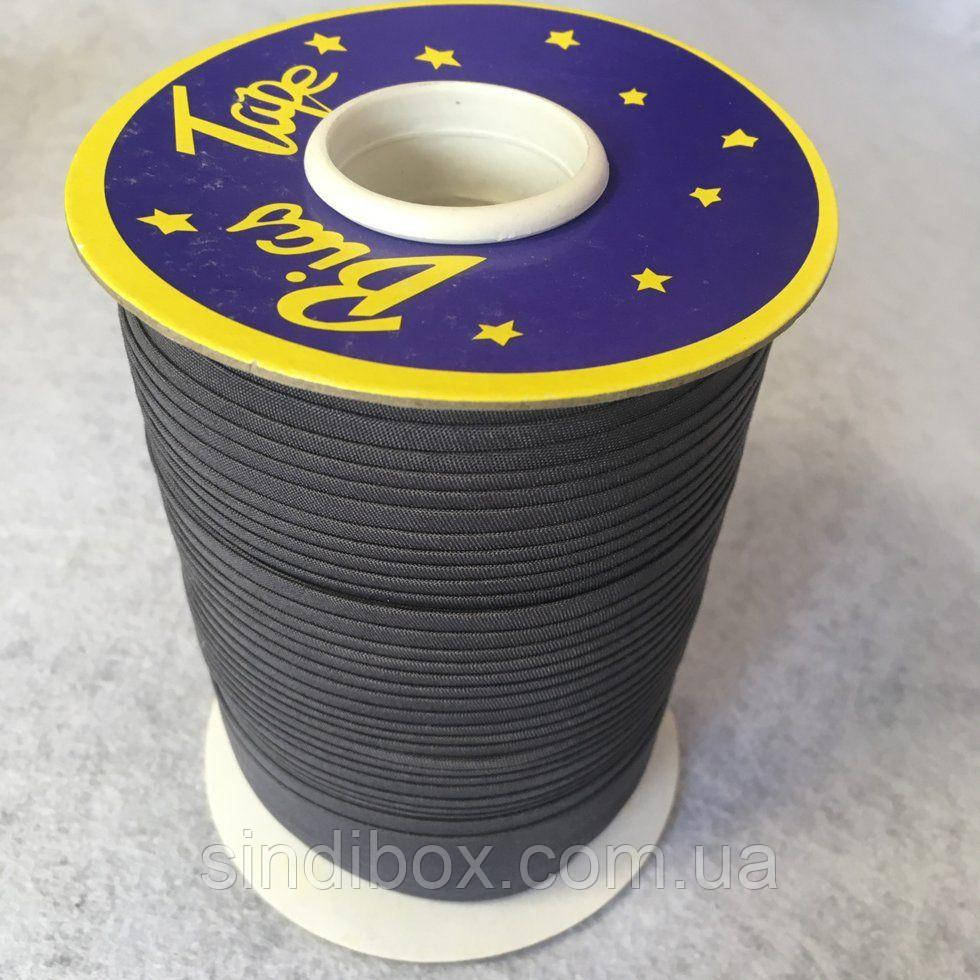 Бавовняна коса бейка 1,5 см-50%поліестер (100 м), колір 070 сірий, фото 1