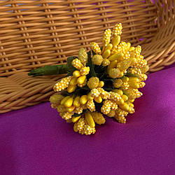 Тичинки в букеті на гілці 8,5 см - жовтий