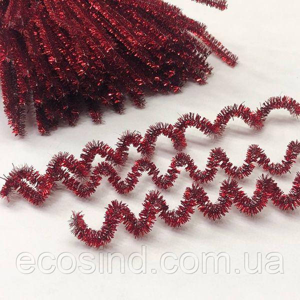 Синельний дріт люрекс - червона, фото 1