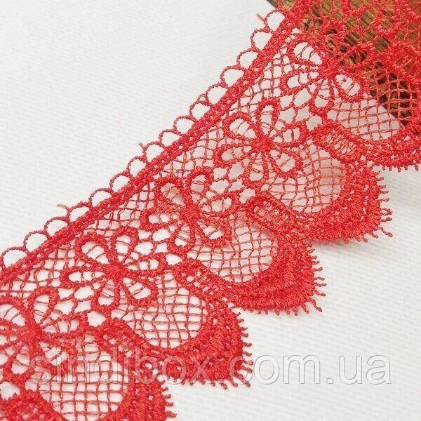 (1 м) Мереживо макраме Sindtex 7cm (13 м) колір - червоний (M729-64-026), фото 1