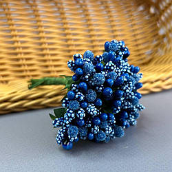 Тичинки в букеті на гілці 8,5 см - синій