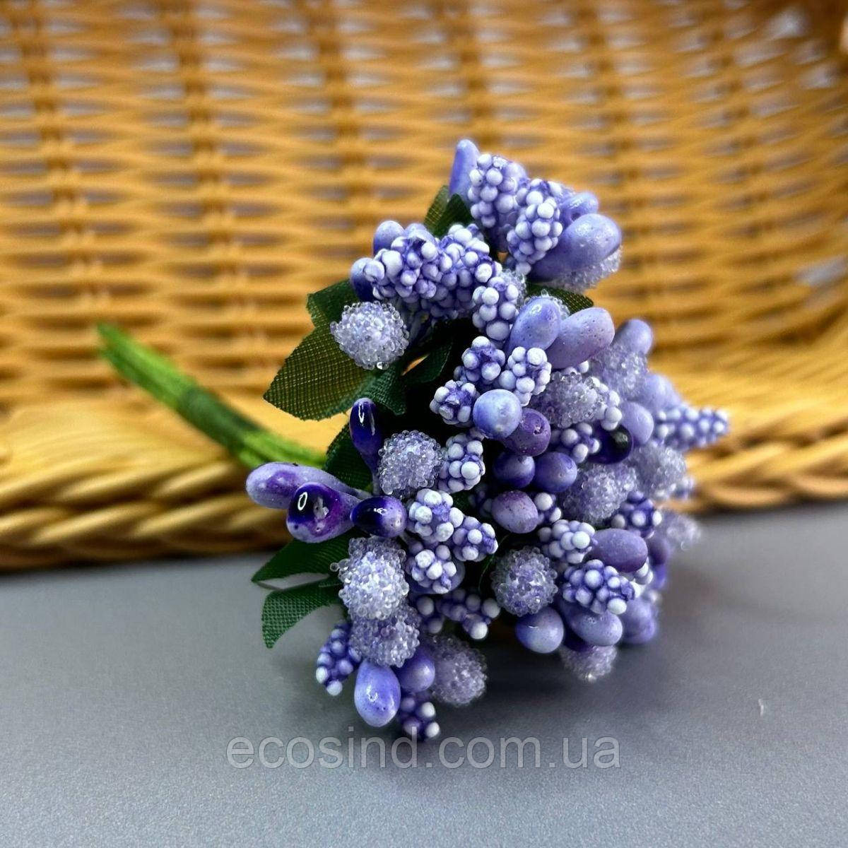 Тичинки в букеті на гілці 8,5 см - бузковий, фото 1