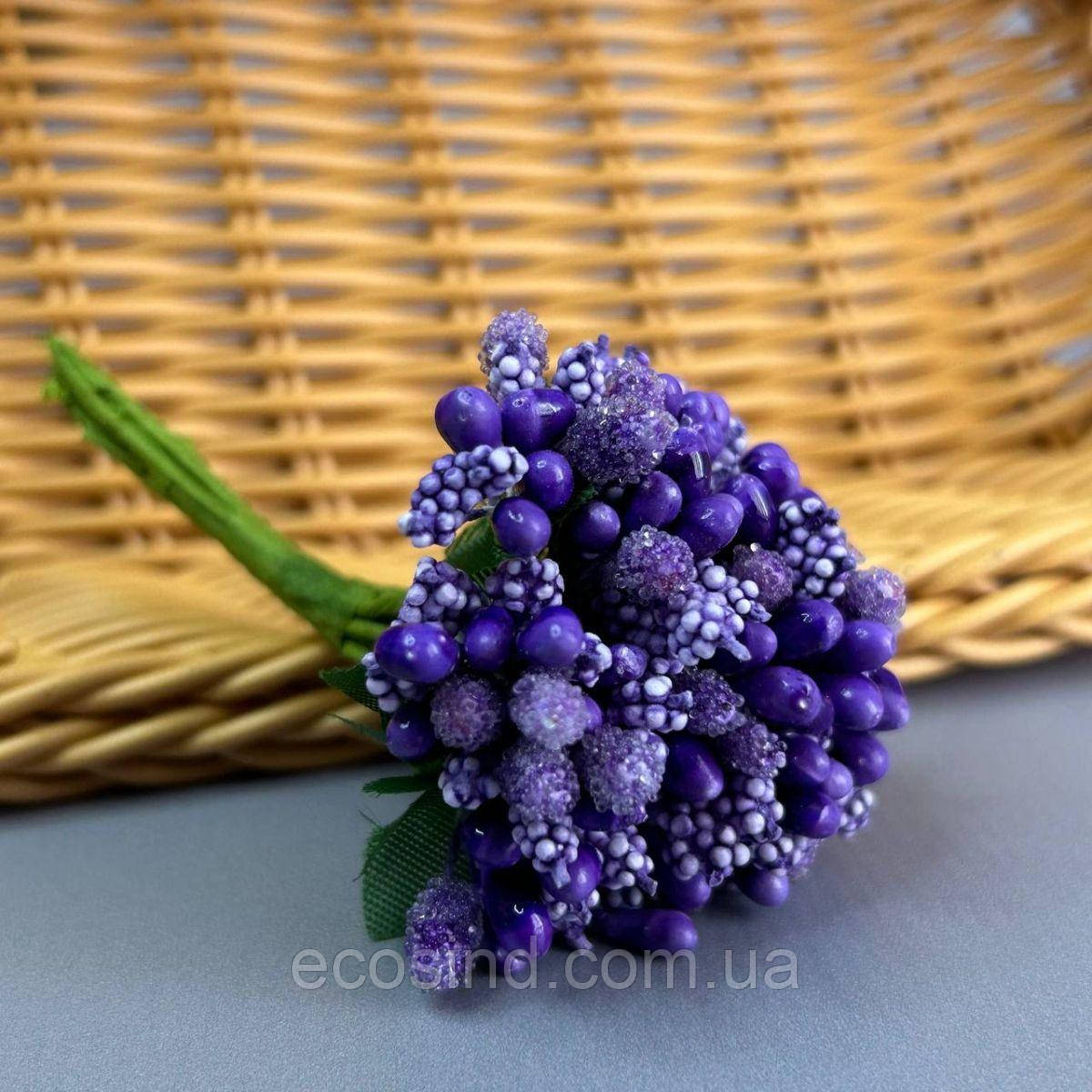 Тичинки в букеті на гілці 8,5 см - фіолетовий, фото 1