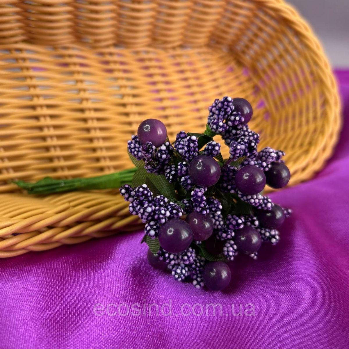 Тичинки в букеті на гілці 8,5 см - чорничний, фото 1