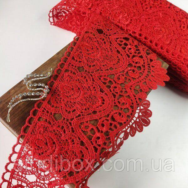 (1 метр) Мереживо макраме Sindtex 14 см колір - червоний (41M-LY018-0278-4), фото 1