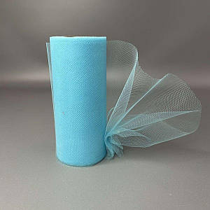 Фатин у рулонах 15см, моток 20м - блакитний