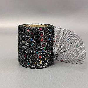 Фатин у рулонах 6 см, моток 9 м - чорний