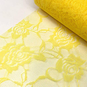 Фатин гіпюровий 15 см - жовтий, 9м
