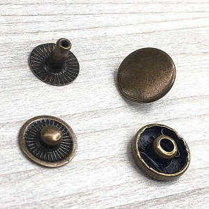 Кнопка Альфа 12,5мм Антик (50шт) (00245)