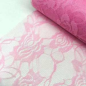Фатин гіпюровий 15 см - рожевий, 9м